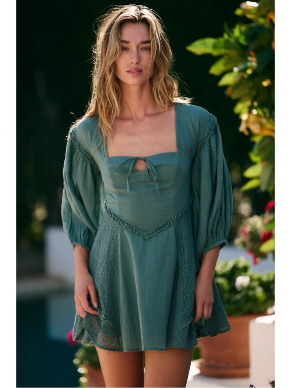 Free People Bohemian Ethereal Dainty Lace Cottage Juniper Mini Dress Medium NWT